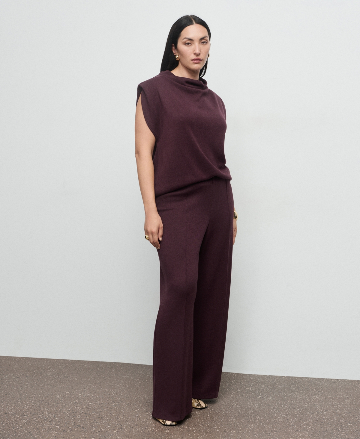 Mango Women's Seam-Detail Straight-Fit Pants