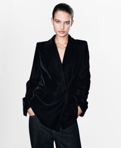 Женские куртки MANGO Women's Double-Breasted Velvet Jacket