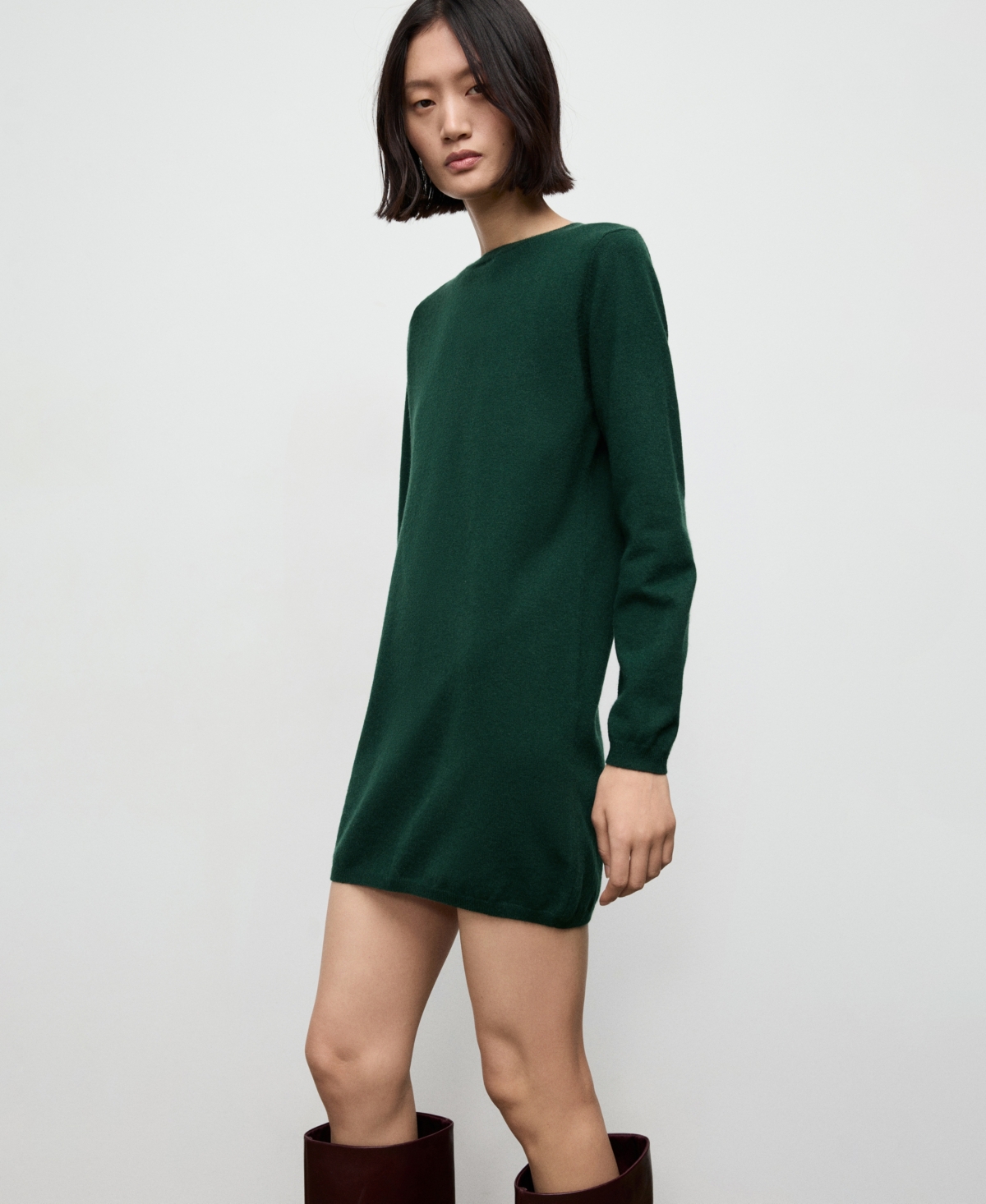 Mango Women's Fine-knit Dress In Green