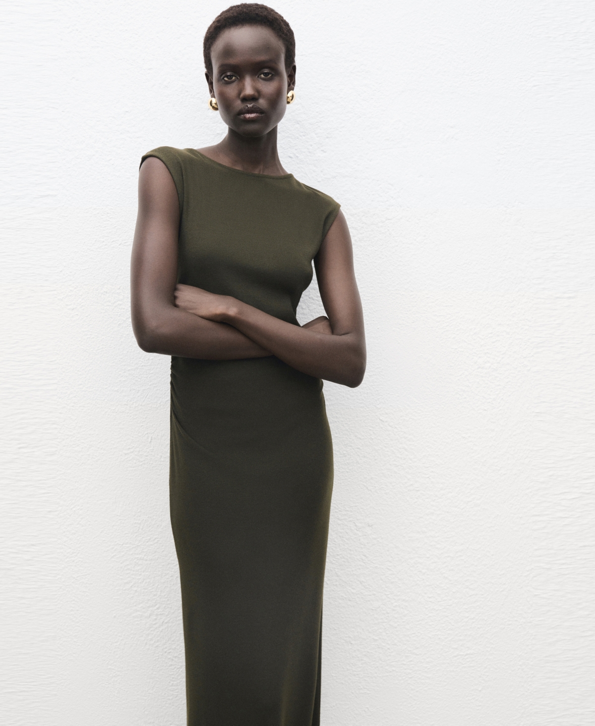 Mango Women's Ruched Fitted Dress