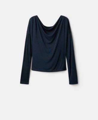MANGO - Women's Draped Neck Top