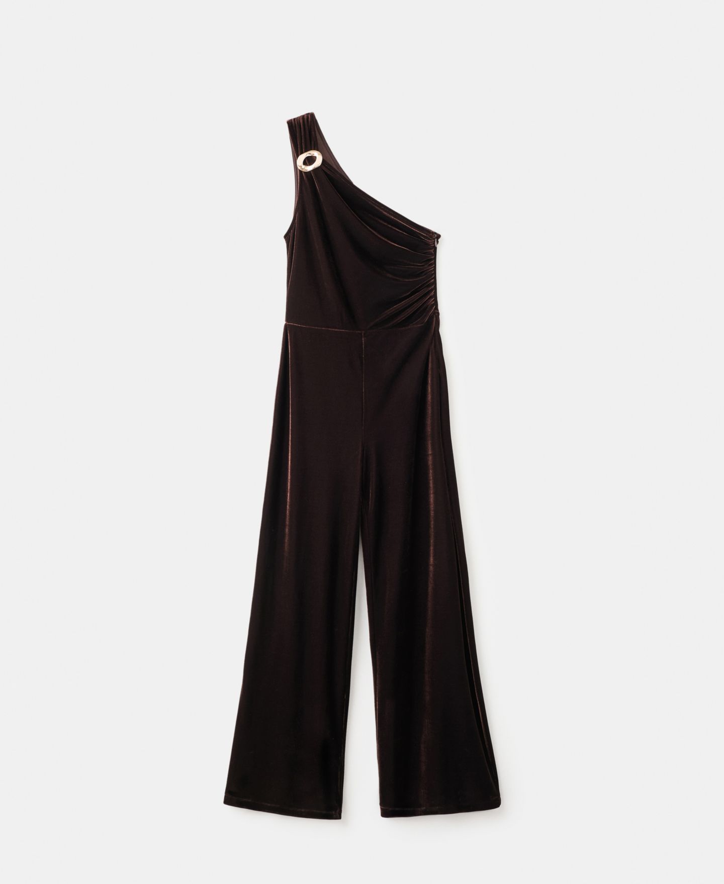 Женский комбинезон MANGO Metallic Detail Velvet Jumpsuit, цвет: Коричневый — фото 6
