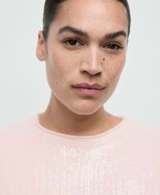 Women's Short-Sleeved Sequin Sweater