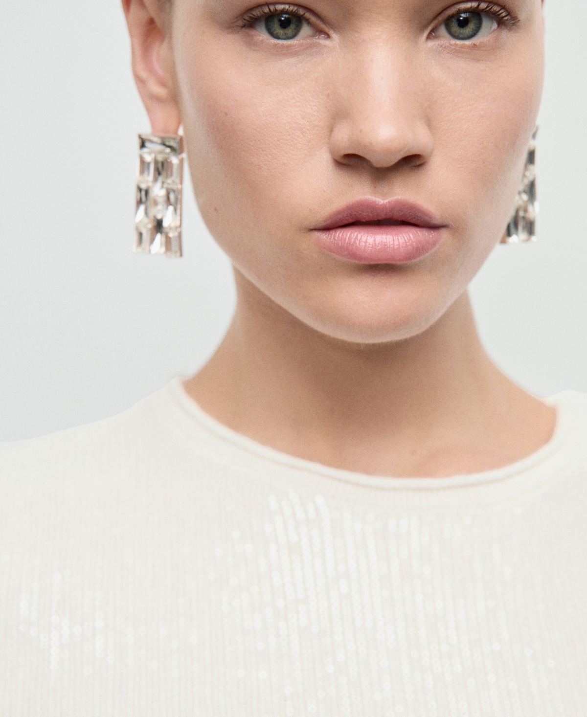 Mango Women's Short-Sleeved Sequin Sweater