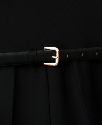 Women's Draped Neck And Belt Jumpsuit