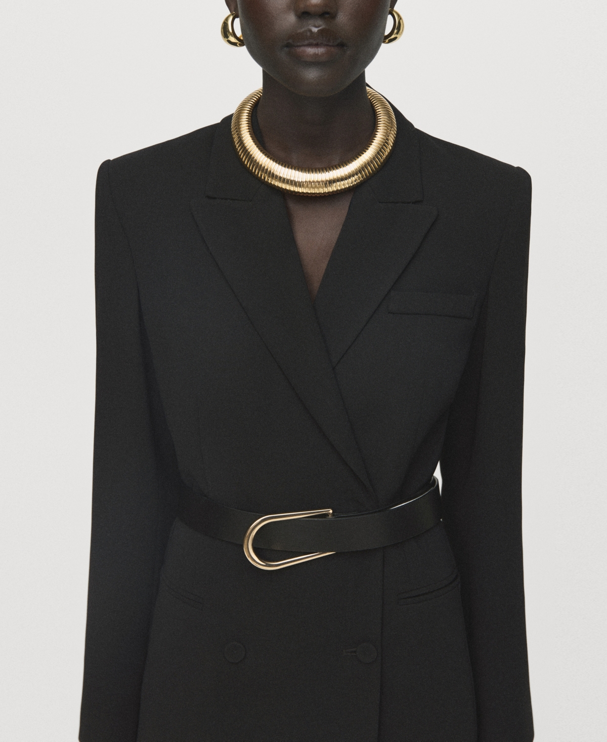 Mango Women's Belted Blazer-Style Dress