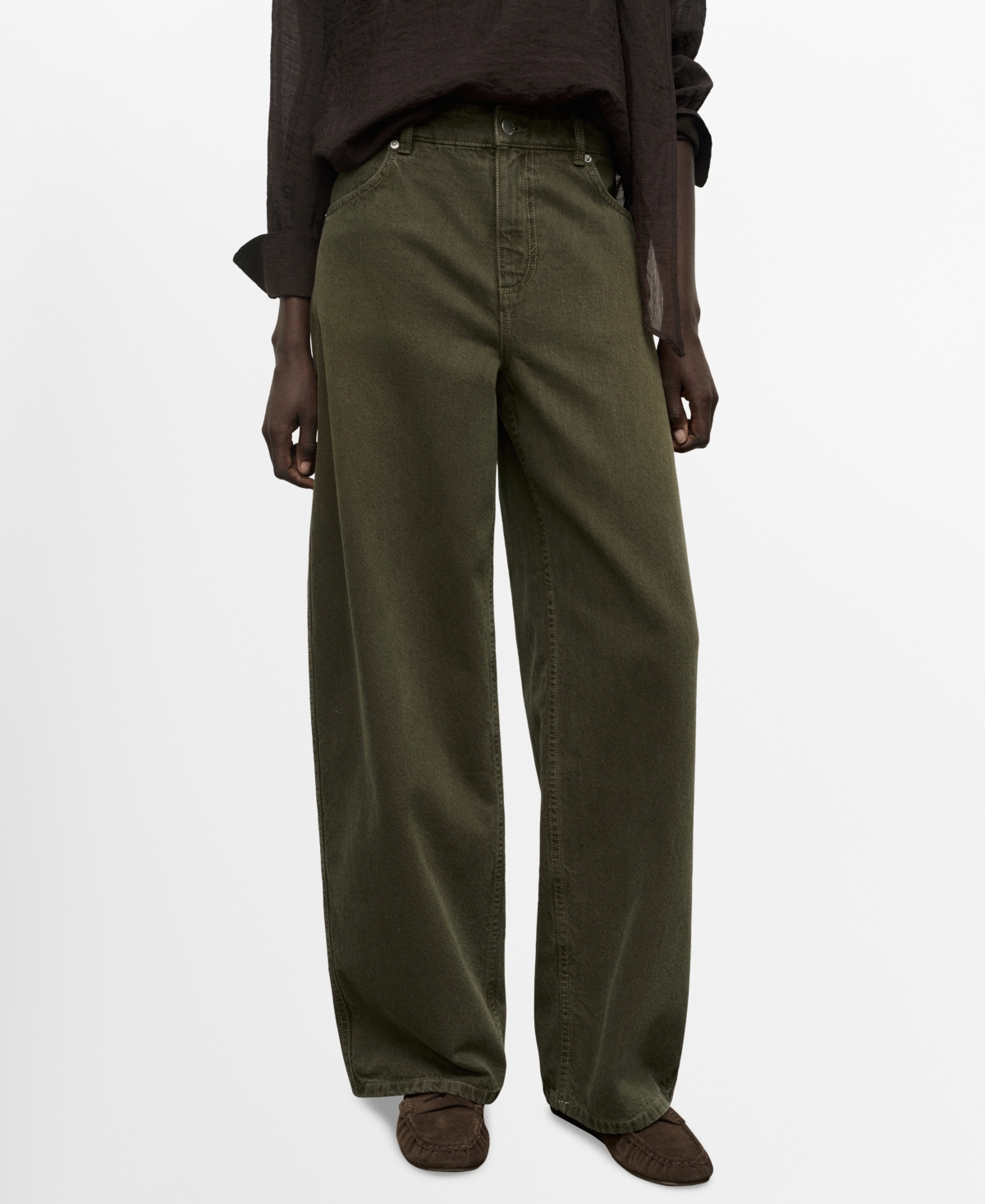 Mango Women's Low-Rise Barrel Jeans