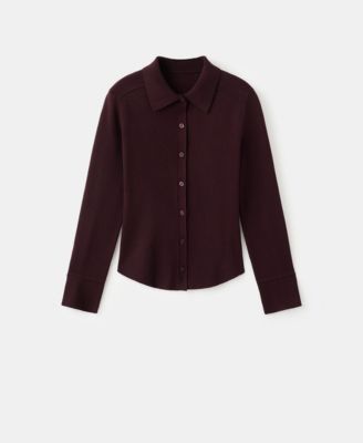 Women's Shirt Collar Cardigan