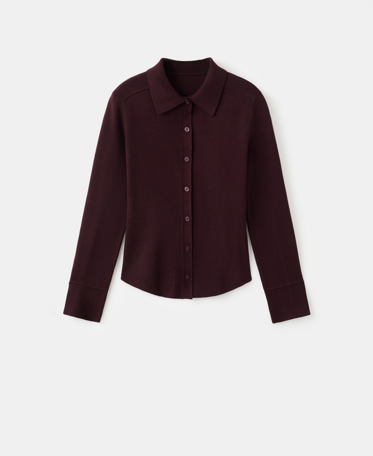 Mango Women's Shirt Collar Cardigan In Burgundy