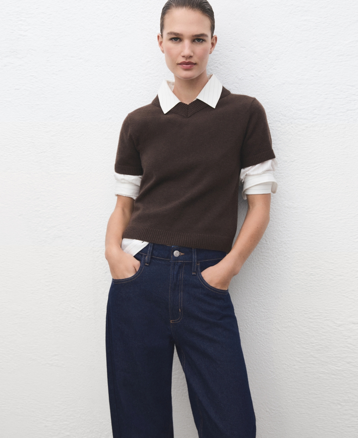 Mango Women's High-Waisted Barrel Jeans