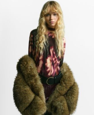 Women's Tie-Dye Turtleneck Blouse