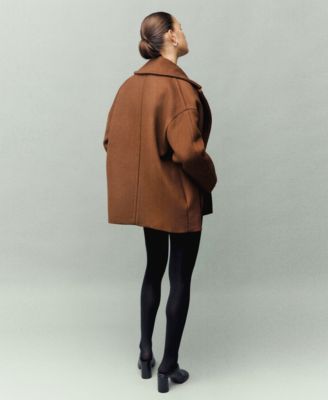 Women's Lapel Manteco Wool Coat