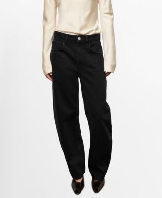MANGO - Women's High-Waisted Barrel Jeans