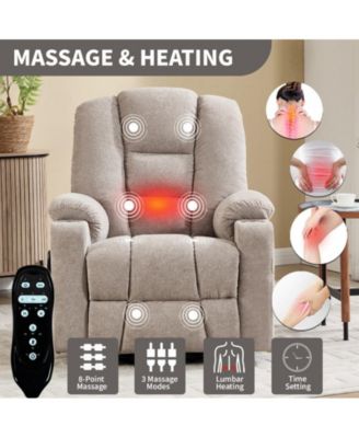 Power Lift Recliner Chair with Massage and Heat Heavy Duty Motion Mechanism with USB and Type C Ports
