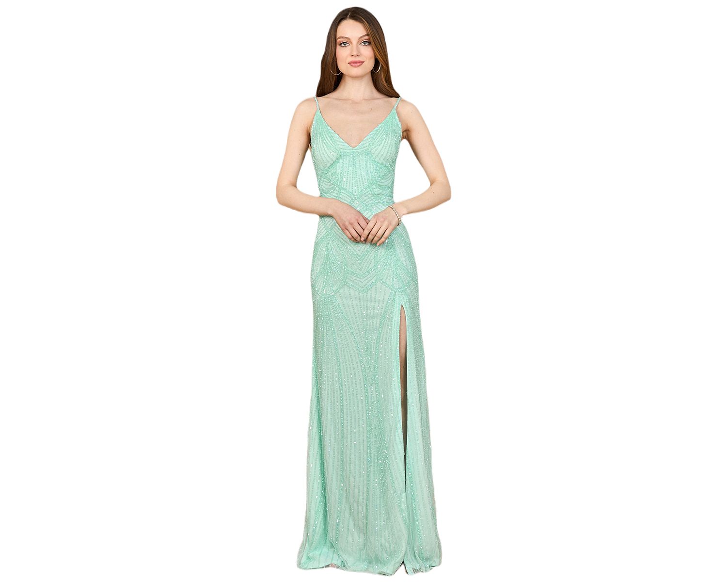 Women's Lace-up Dress with Slit