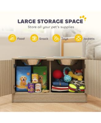 Elevated Dog Bowls with Storage, Raised Dog Bowl with Slow Feeder