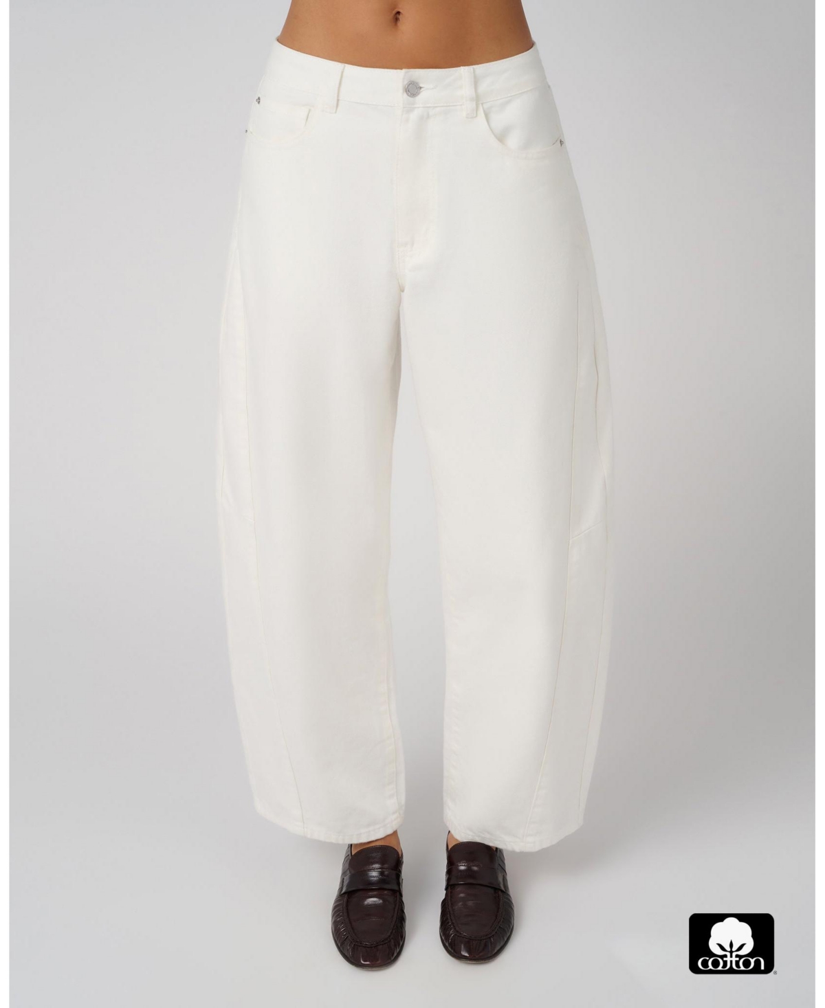 WeWoreWhat Women's Mid Rise Barrel Jeans