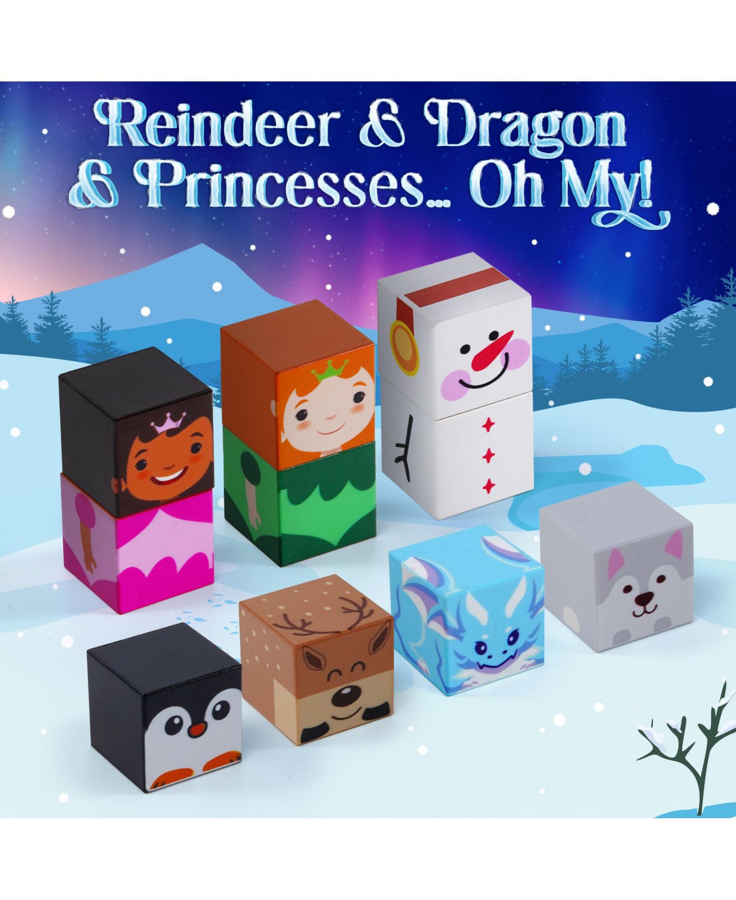 Детские конструкторы USA Toyz Frosted Fairytale 84-Piece Magnetic Building Blocks, Ages 3+ — фото 3