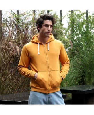 Men's Mustard Yellow Zip-Front Regular Hoodie