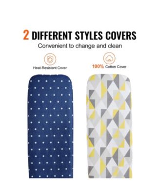 Ironing Board with Storage Tray, 55"x15" Surface, 4-Layer Heat-Resistant Cover, 10 Height Adjustments for Home Use