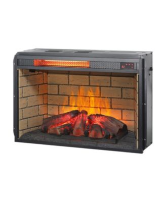 26 inch infrared quartz heater fireplace insert -woodlog version with brick