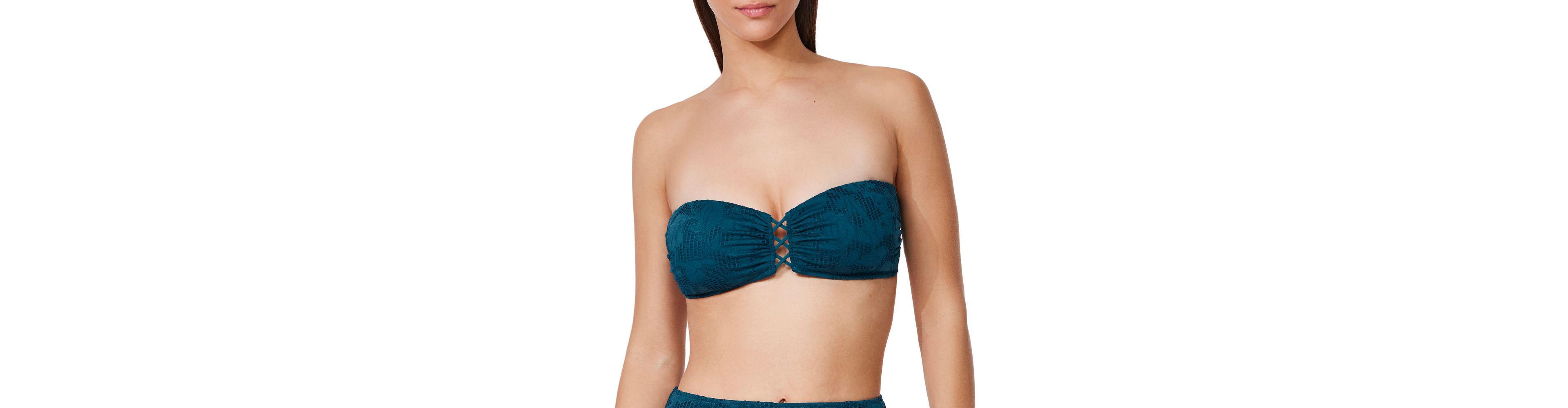 Profile by Gottex Womens Jolene Textured Bandeau Bikini Top
