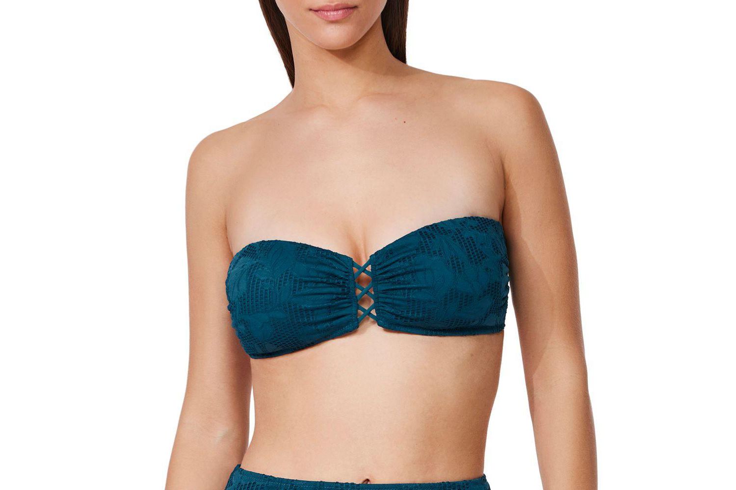 Womens Jolene Textured Bandeau Bikini Top