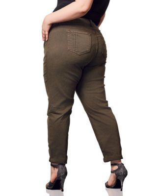 Women's Color Mid Rise pants in rolled 25.5" Inseam - Forest