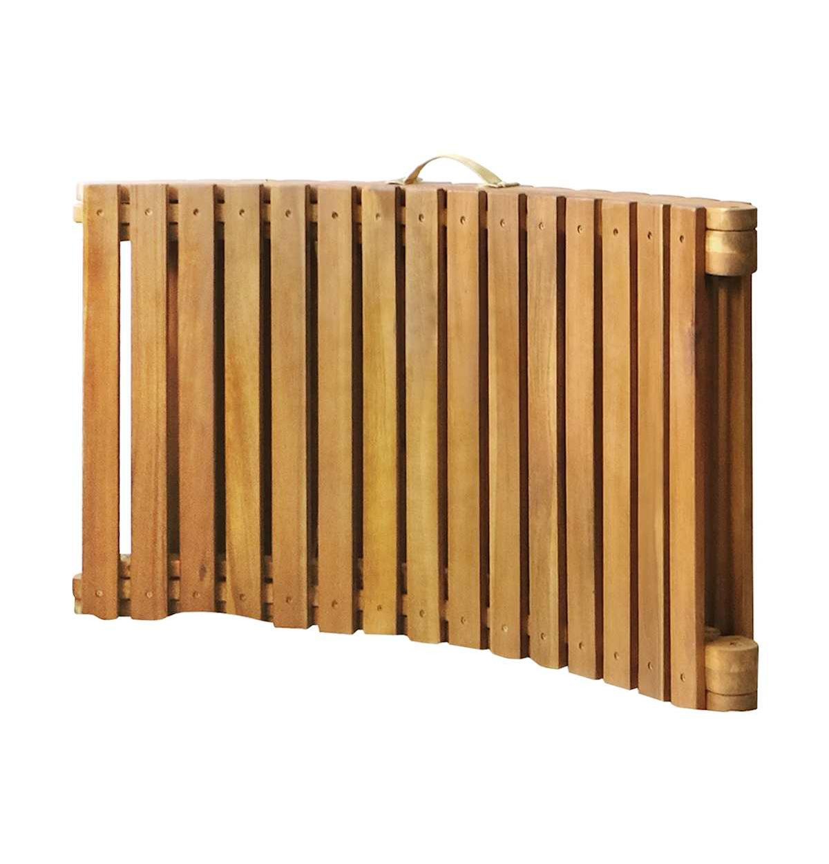 vidaXL Taupe Solid acacia wood Standard Foldable Sunlounger