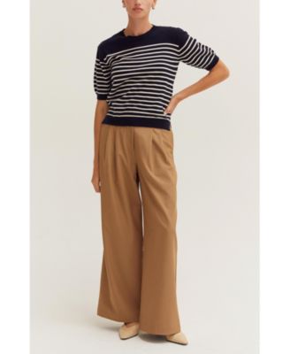 Women's Olivia Stripe Short Sleeve Sweater Top