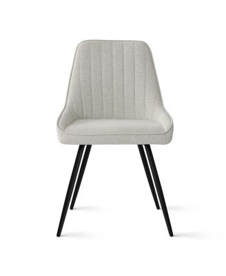 5-Piece Dining Table Set with Round Walnut Table, Metal Base and Upholstered Chairs for Space-Saving Kitchen Use