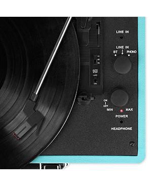 Journey Bluetooth Suitcase Record Player with 3-speed Turntable