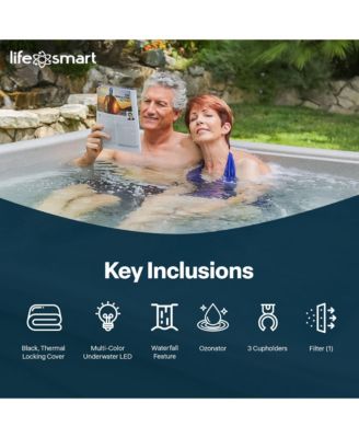 Spas 5 Person Plug and Play 28 Jet LED Outdoor Hot Tub, LS350DX, Sand