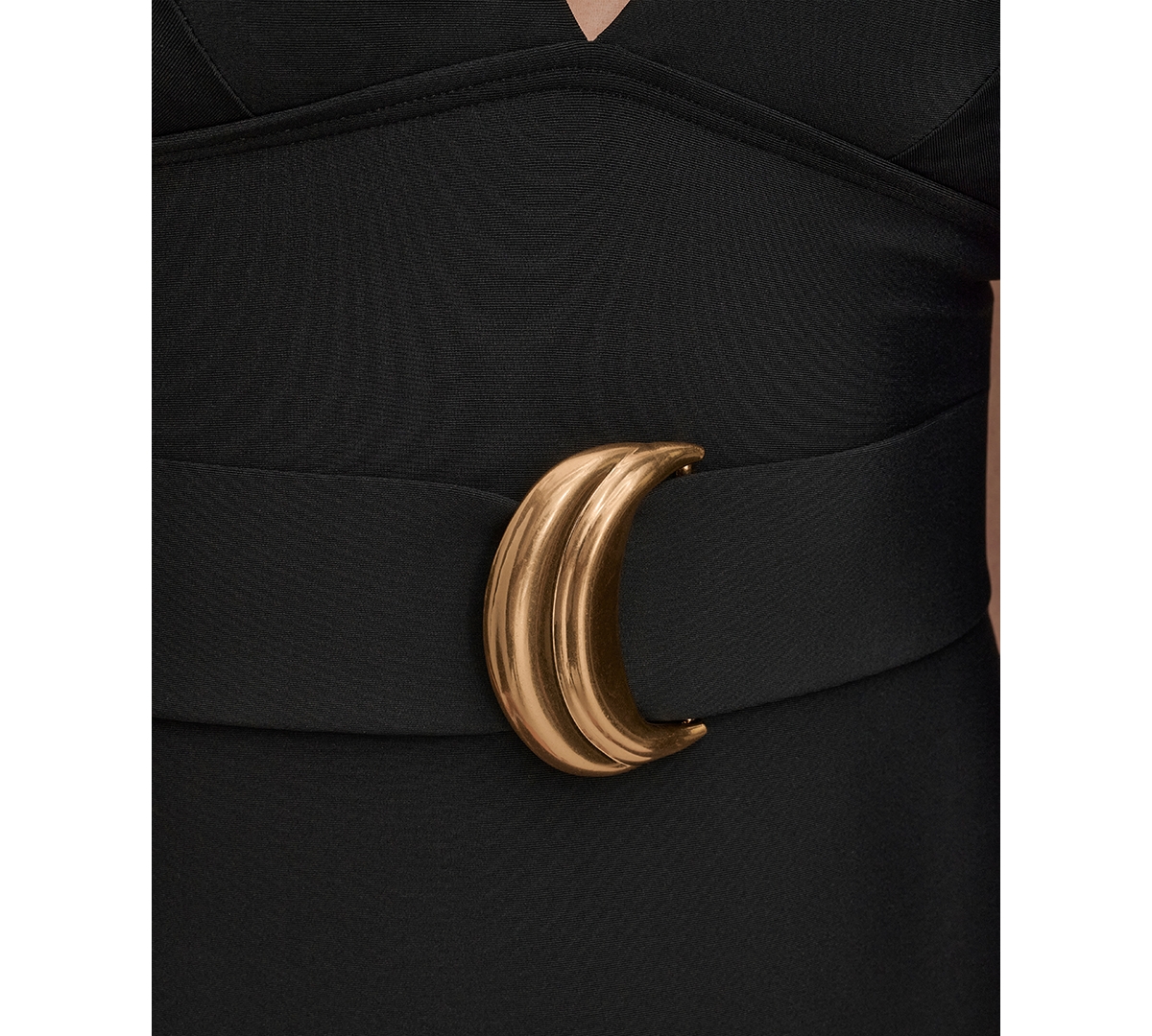 Donna Karan Women's Belted Flutter-sleeve One-piece Swimsuit In Black