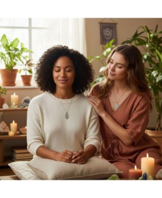 Set of 2 Yoga Delicate Filigree Swirl Amulet Talisman Fatima Hand Of God Hamsa Pendant Necklace Sterling Silver