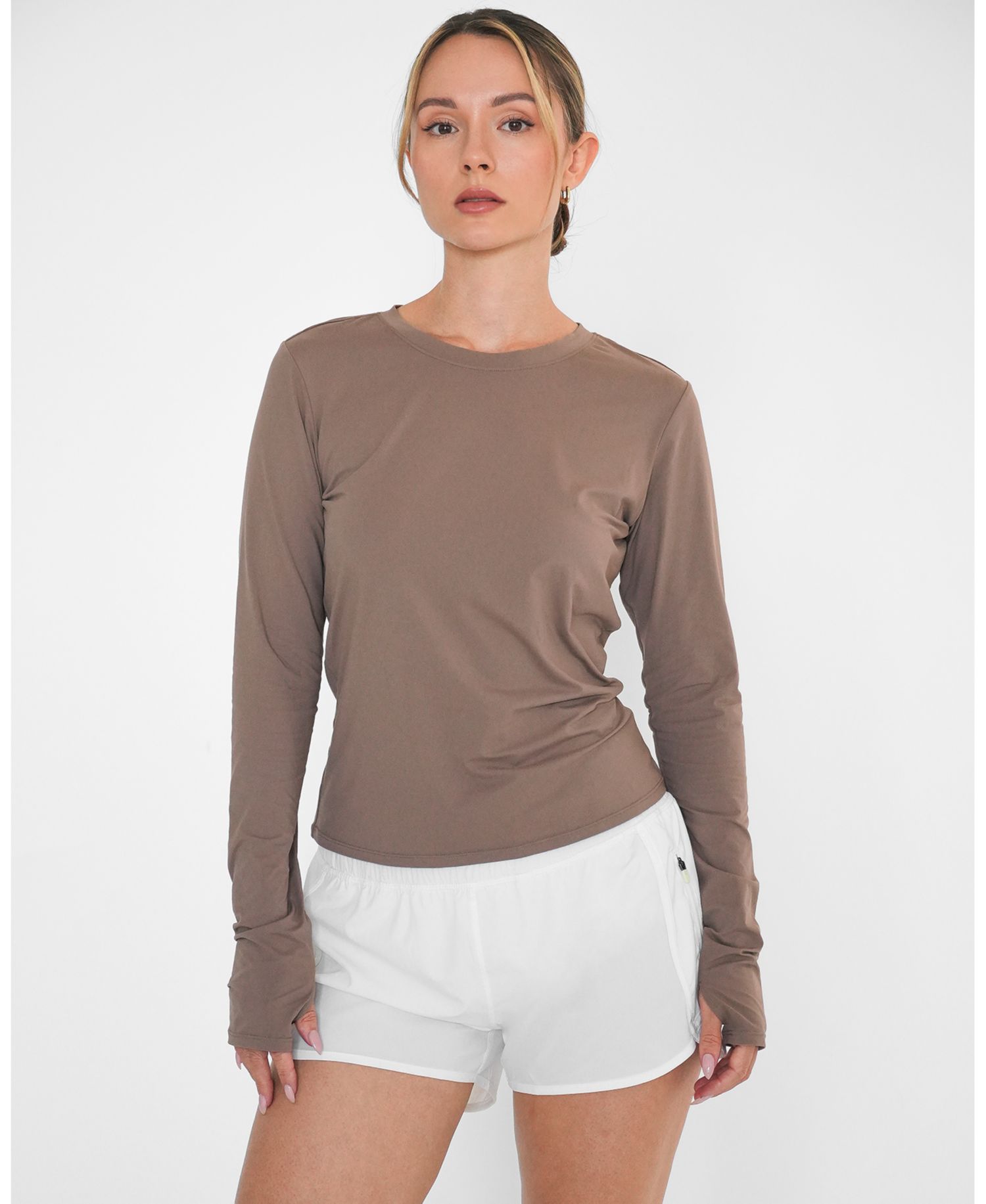 Women's Raya Mid Length Compression Nylon Long Sleeve Top