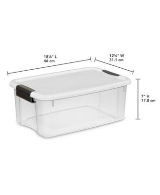 30 Qt 6-Pack & 18 Qt 6-Pack Clear Plastic Stackable Storage Bin w/ Lid