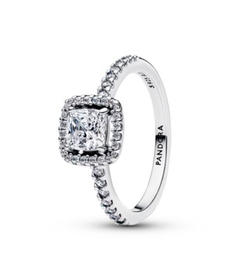 Pandora - Sparkling Square Halo Ring