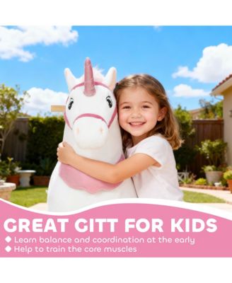 Ride on Unicorn Toy, Plush Baby Rocking Horse for Kids 4-7 Years