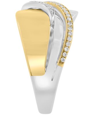 Diamond (1/6 ct. t.w.) Ring in 14k Gold Plating Over Sterling Silver