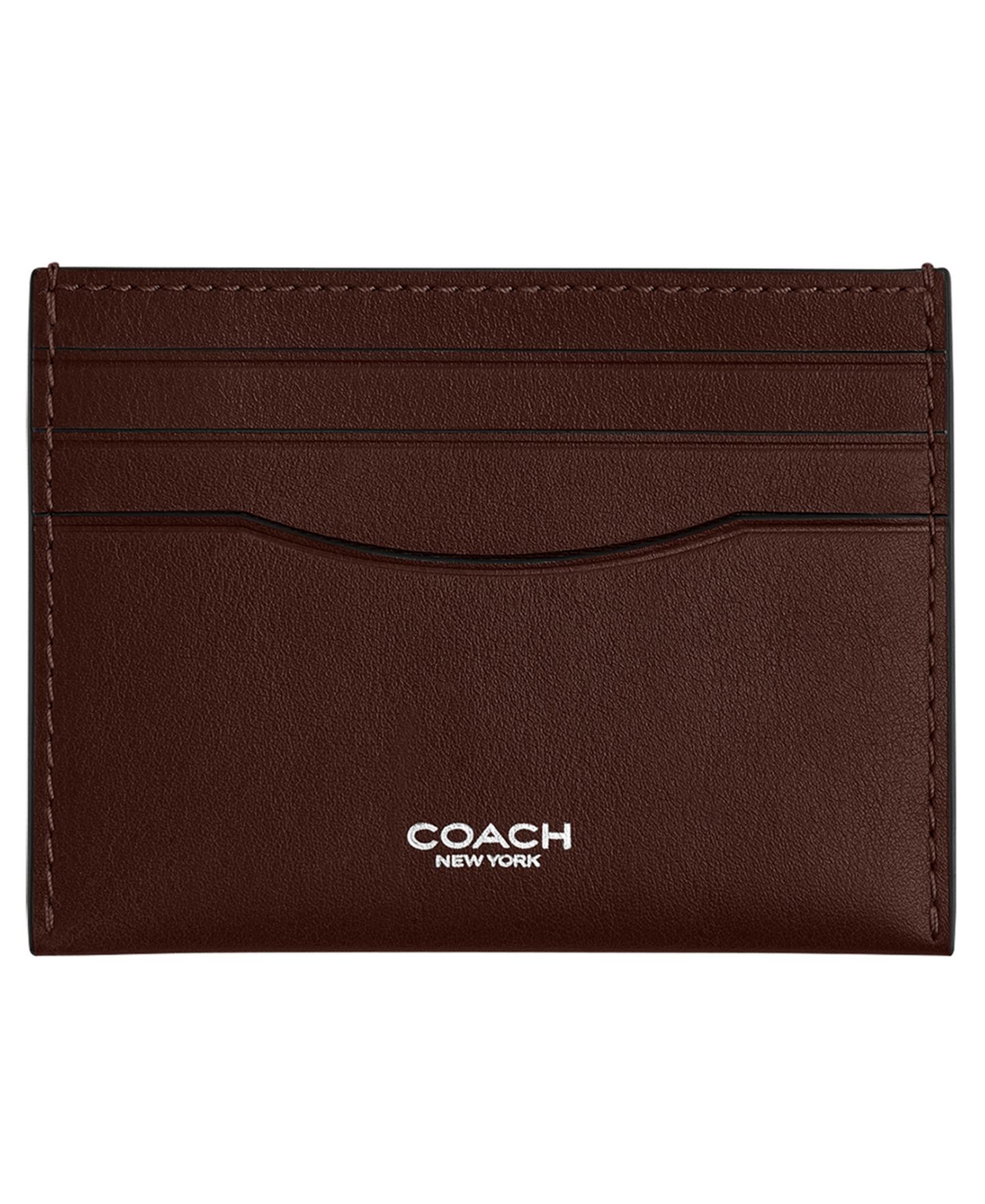Мужской кошелёк COACH Leather Flat Card Case Wallet, цвет: Кленовый — фото 1