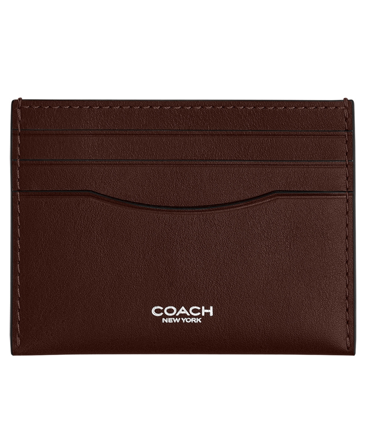 Coach Men's Leather Flat Card Case Wallet - Maple
