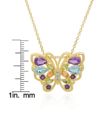 Multi-Stone (2.62 ct. t.w.) Pendant Necklace in Yellow Gold Plated Sterling Silver