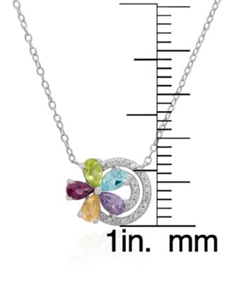 2-Pc. Multi-Stone Pendant Necklace & Earrings Set (4.05 ct. t.w.) in Sterling Silver