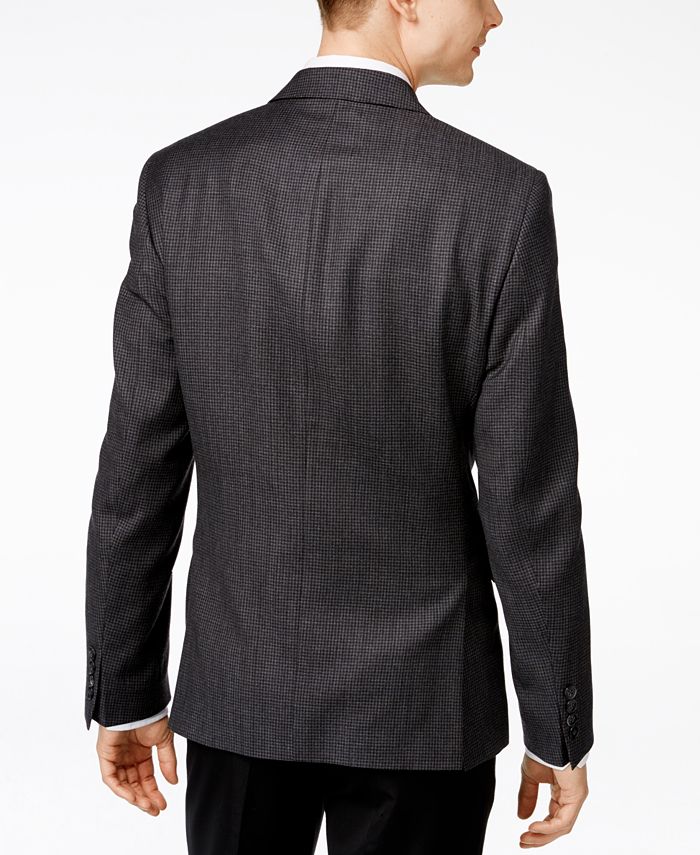 Calvin Klein Men's Slim-Fit Grey Herringbone Sport Coat - Macy's
