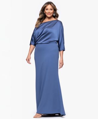 Plus Size Asymmetrical Neck Long Dress
