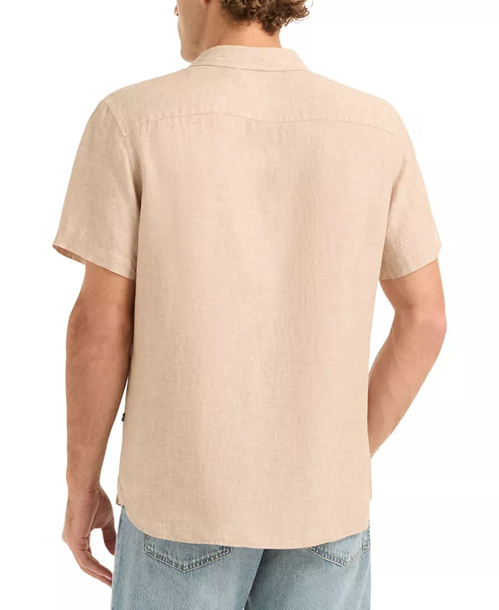 Men's Classic-Fit Solid Linen Short-Sleeve Shirt - thumbnail 10