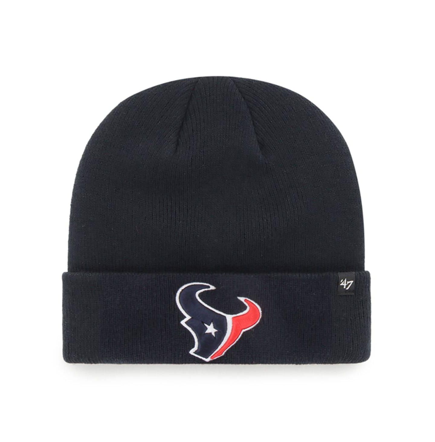 Мужская шапка '47 Brand Navy Houston Texans Primary Cuffed Knit Hat — фото 1