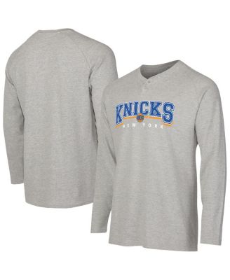 Men's Gray New York Knicks Hawthorn Thermal Knit Long Sleeve Henley T-Shirt