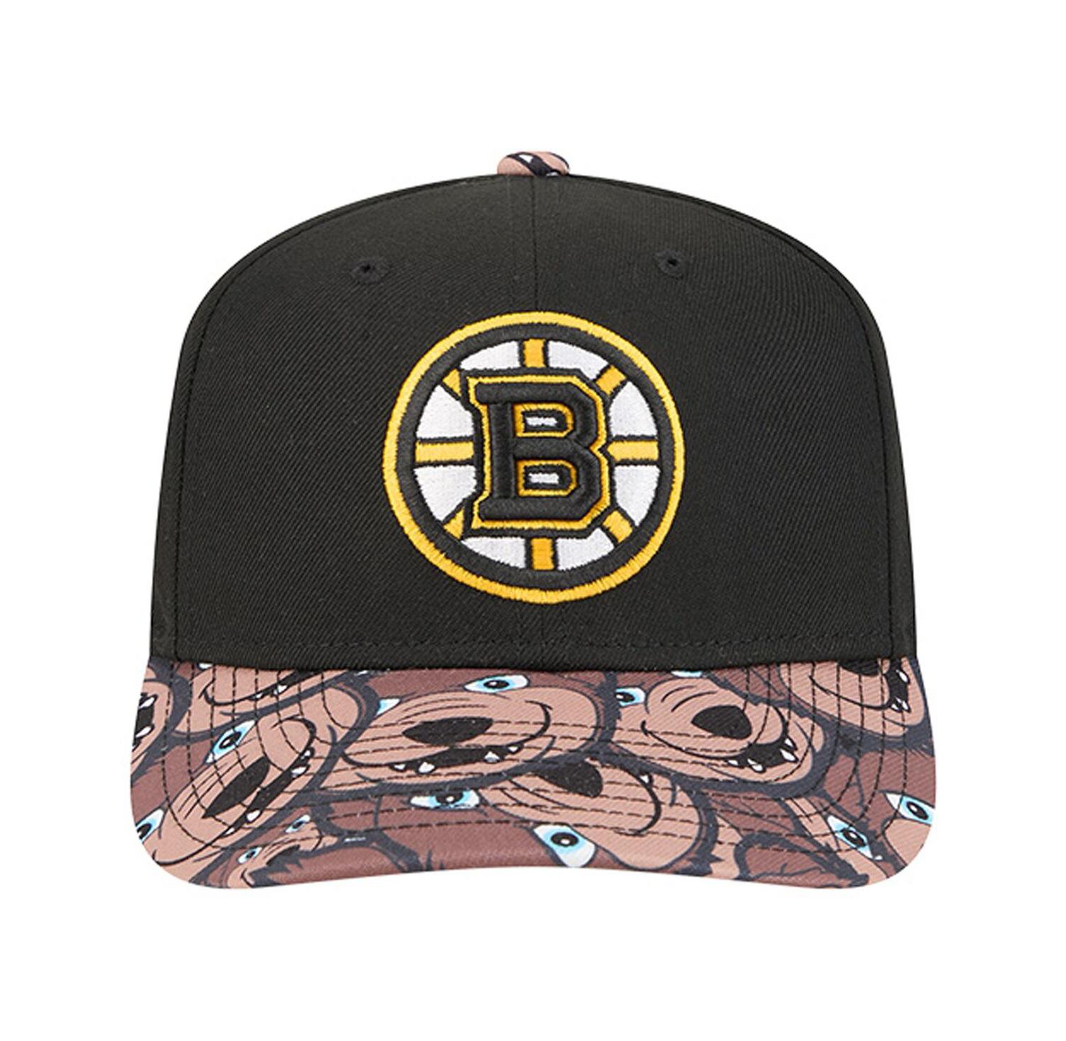 Men's Black Boston Bruins Mascot Visor 9SEVENTY Adjustable Hat